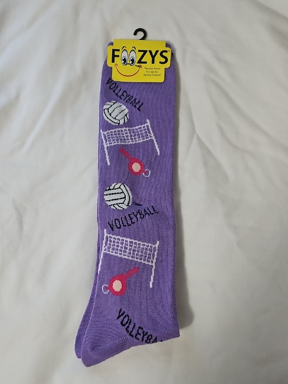Foozys Volleyball Themed Knee-High Socks Women's Size 9-11 Purple New